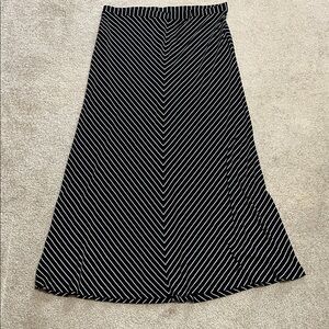 Ann Taylor Black and White Striped Maxi Skirt